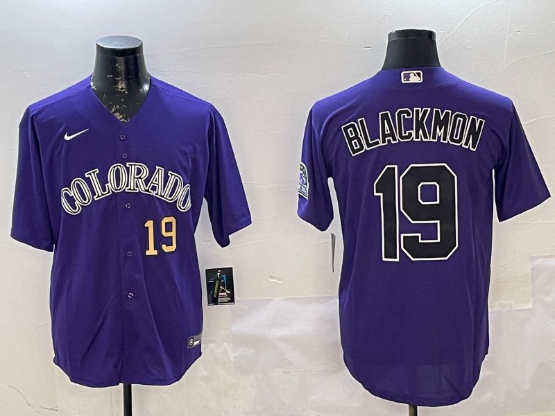 Men Colorado Rockies #19 Blackmon Purple Game 2025 Nike MLB Jersey style 4->colorado rockies->MLB Jersey